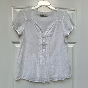 OLD NAVY Women's White Tunic Short Sleeve Shirt Size S V-Neck Lightweight Top